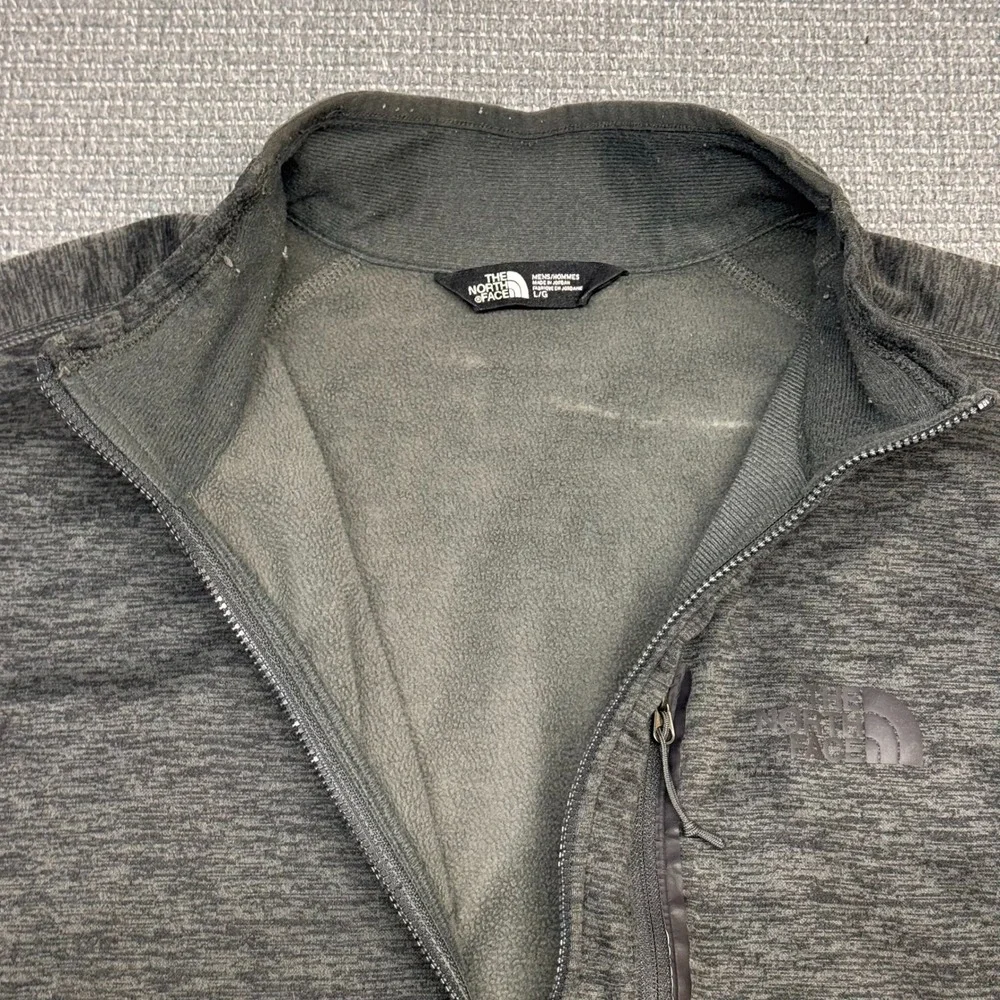 The North Face Mens Gray Heather Quarter Zip Fleece Pullover Jacket Large 9471